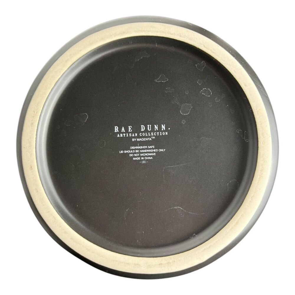RAE DUNN TRICK FOR DOG TREATS Canister Halloween Large Black Orange Excellent - Picture 5 of 6